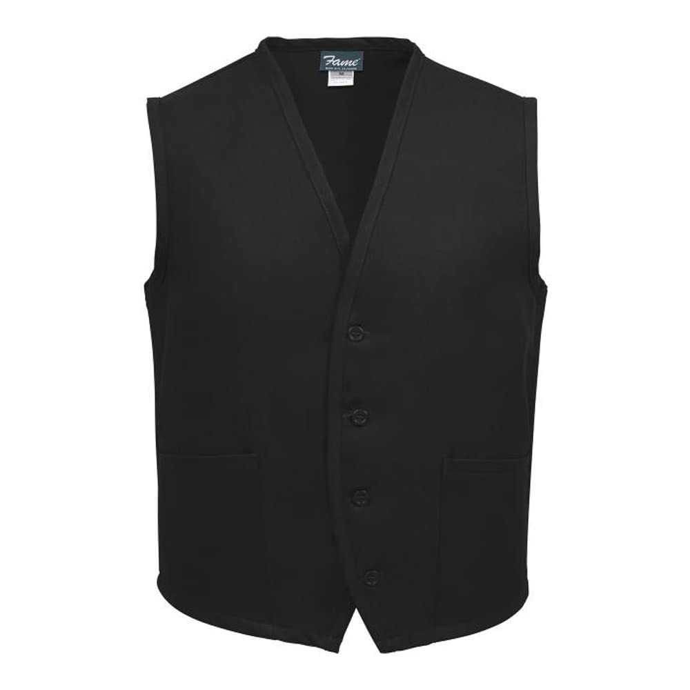 Fame Fabrics 23328 V65 Unisex Vest, 2 Pockets, Black, 3X