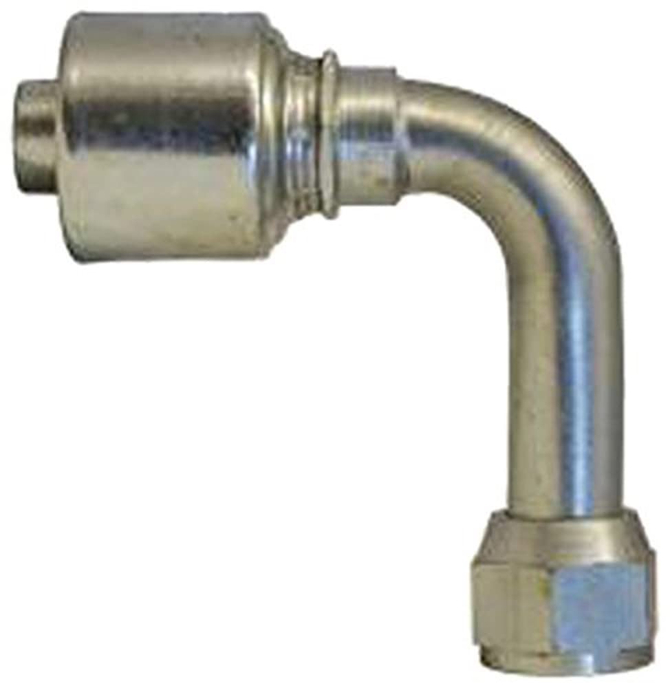 Gates 10G-12FJX90L MegaCrimp Couplings, Female JIC 37 Flare Swivel, Zinc Plated Carbon Steel, 4.56", 5/8" ID