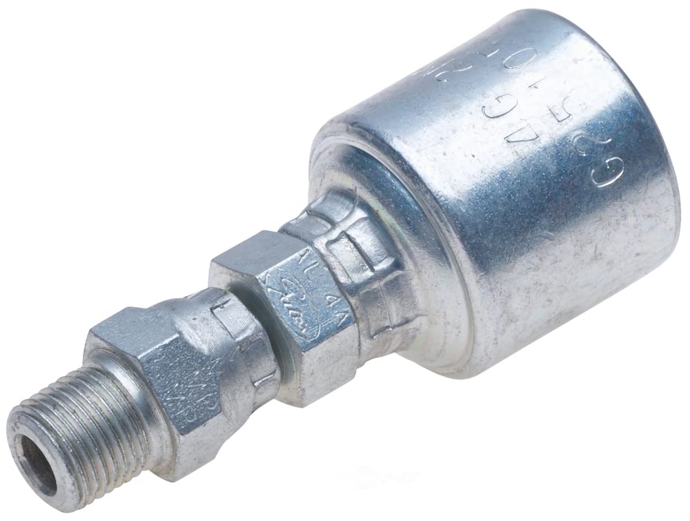 Gates 10G-12MPX MegaCrimp Couplings, Male Pipe Swivel, NPTF Without 30 Cone Seat, Zinc Plated Carbon Steel, 3.48", 5/8" ID