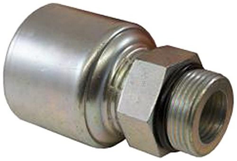 Gates 16G-16MB MegaCrimp Couplings, Male O-Ring Boss, Zinc Plated Carbon Steel, 3.84", 1" ID