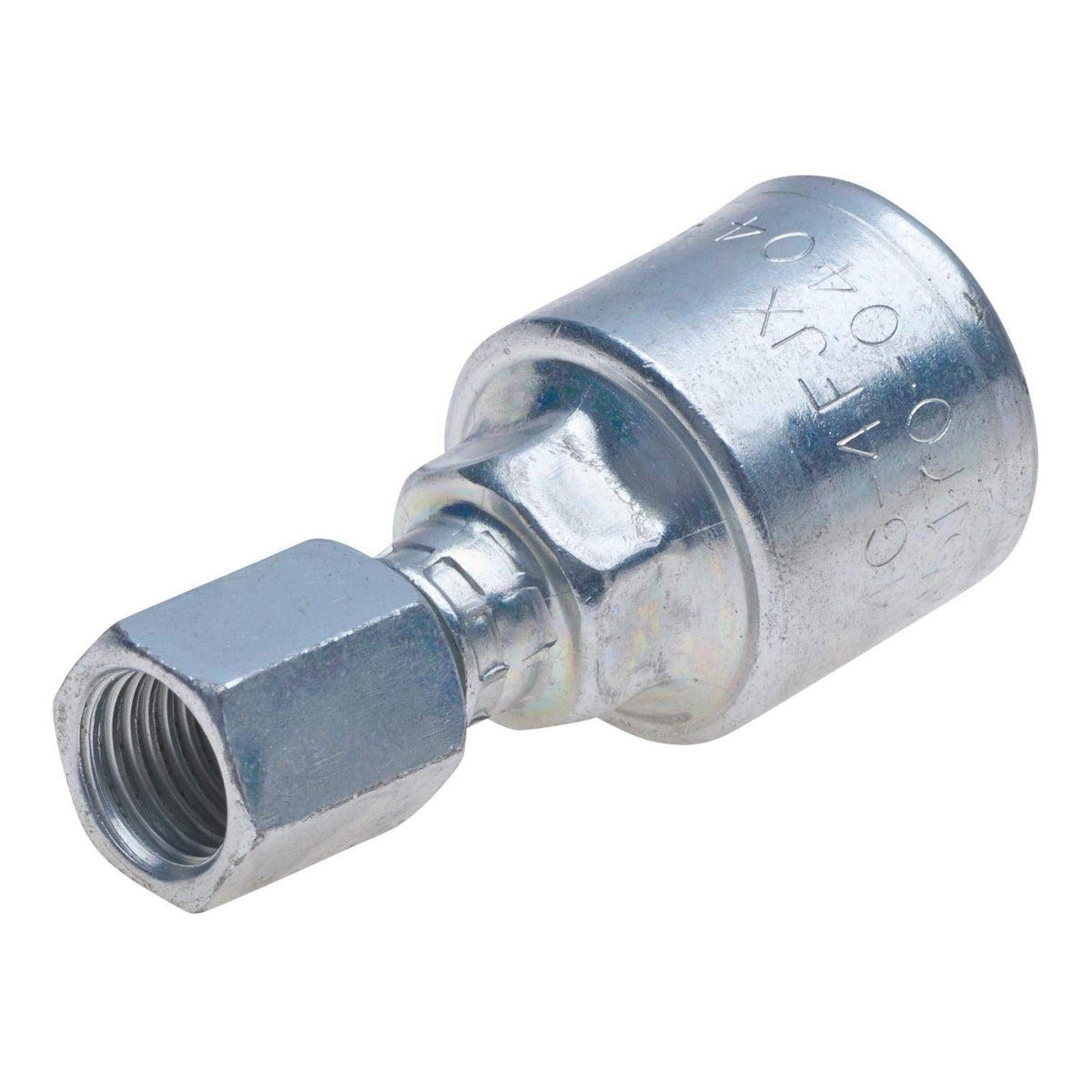 Gates 12G-10FJXSP MegaCrimp Couplings, Female JIC 37 Flare Swivel, Zinc Plated Carbon Steel, 3.51", 3/4" ID