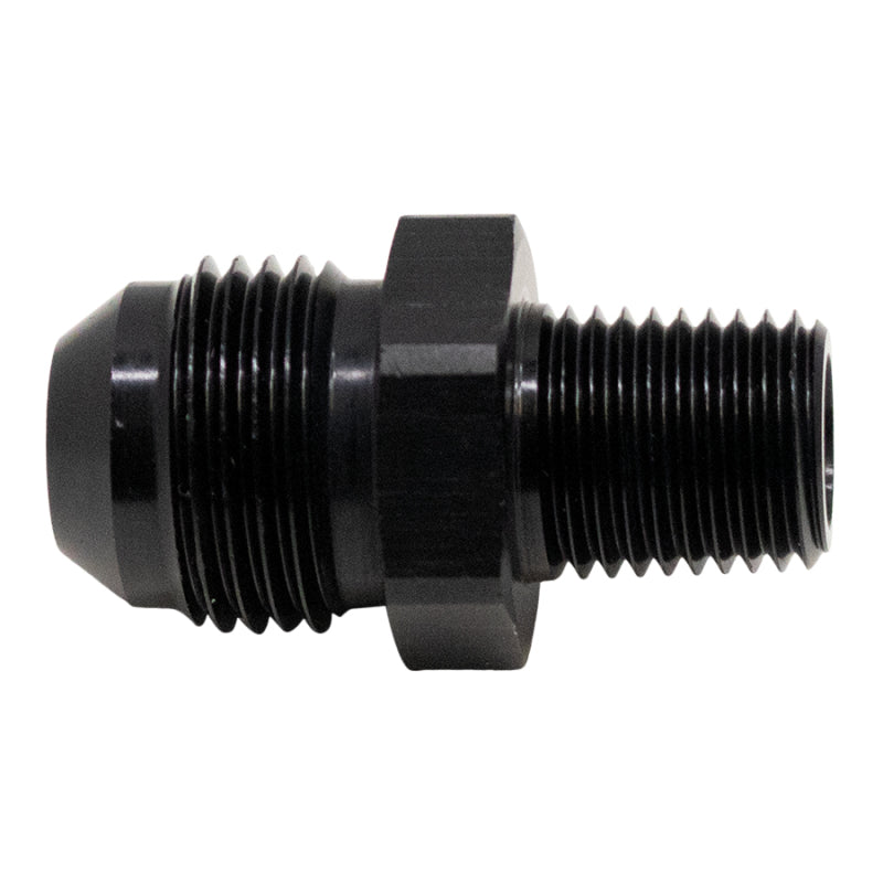 DeatschWerks 8AN Male Flare to 1/4in Male NPT Adapter - Anodized Matte Black