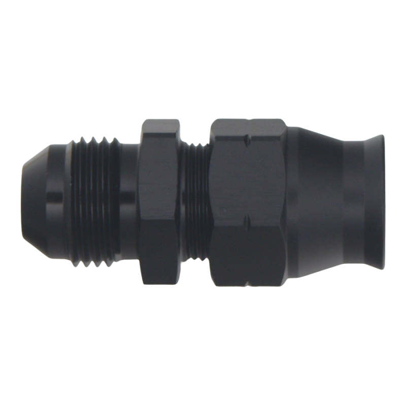 DeatschWerks 8AN Male Flare to 1/2in Hardline Compression Adapter - Anodized Matte Black