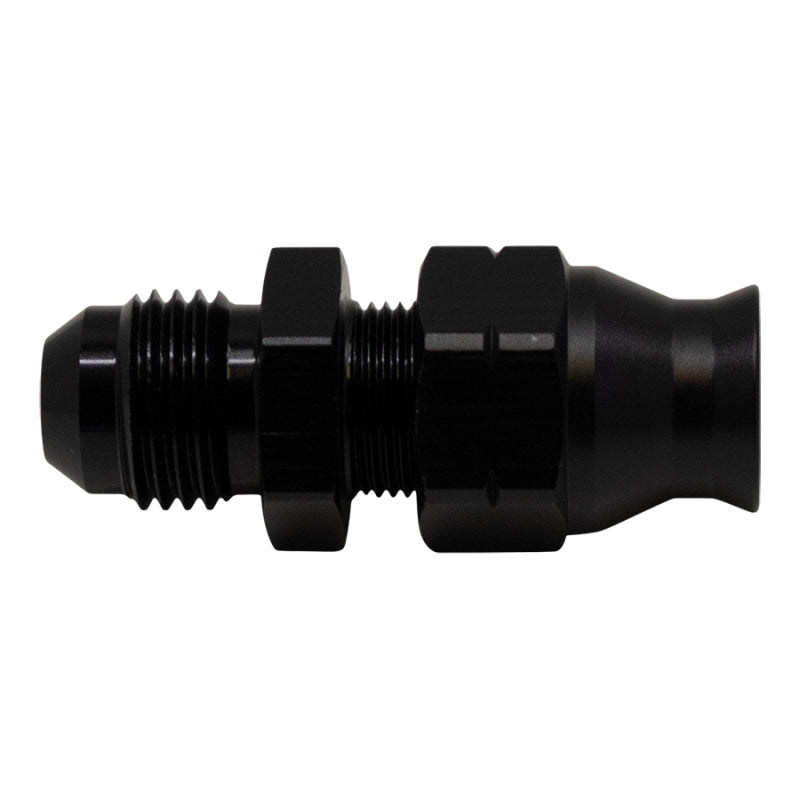 DeatschWerks 6AN Male Flare to 5/16in Hardline Compression Adapter - Anodized Matte Black