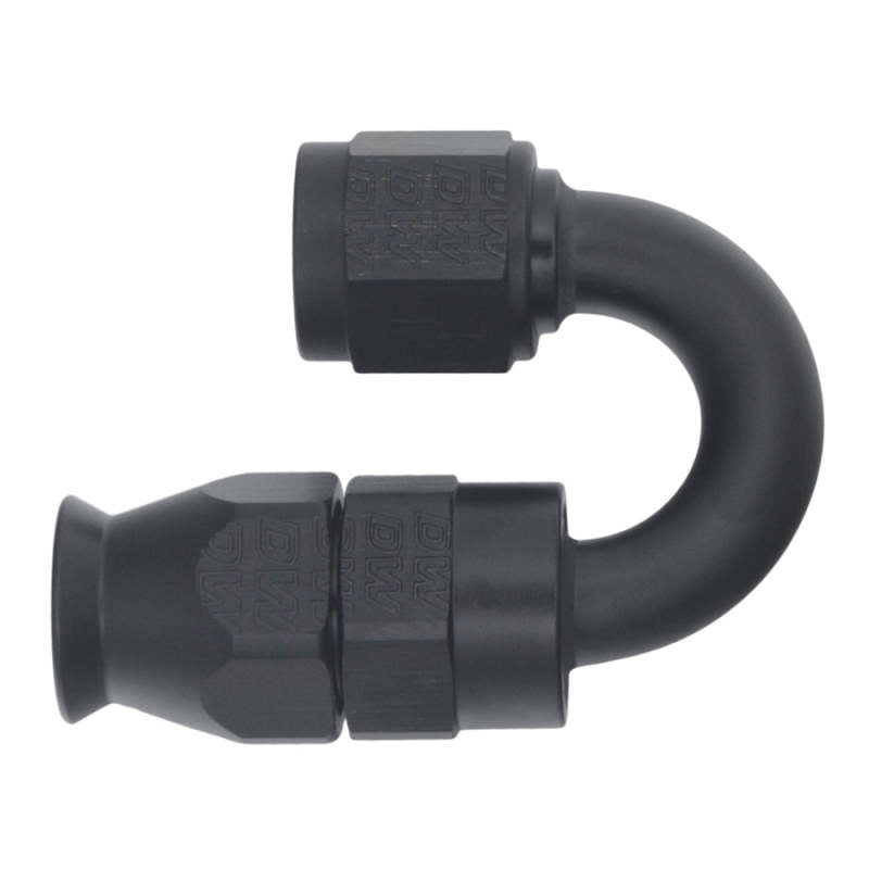 DeatschWerks 6AN Female Swivel 180-Degree Hose End PTFE (Incl Olive Insert) - Anodized Matte Black