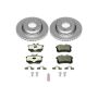 PowerStop ESK4847 Genuine Geomet Coated Rotors, ECE-R90 Brake Pads + Hardware Kit