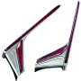 Kuryakyn 3237 L.E.D. Vertical Rear Light Strips 12-17 GL1800 Chrome Red Lens