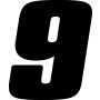 Hardline DD73B-9 Dirt Digits 3pk 7 in. - High Gloss Number 9 - Black