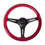 NRG Classic Wood Grain Steering Wheel (350mm) Red Pearl/Flake Paint w/Black 3-Spoke Center