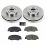 PowerStop KOE8318 OE Stock Replacement Low-Dust Ceramic Brake Pad and Rotor Kit