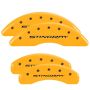 MGP 13084SSTYYL 4 Caliper Covers Engraved Front & Rear Stingray Yellow finish black ch