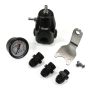 DeatschWerks 6-1000-FRB-88 DWR1000 AFPR + Pressure Gauge + 8AN Fittings - Anodized Black