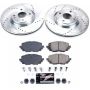 PowerStop K7358 Z23 Daily Driver Carbon-Fiber Ceramic Brake Pad and Drilled & Slotted Rotor Kit