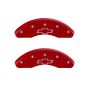 MGP 14213FBOWRD Front set 2 Caliper Covers Engraved Front Bowtie Red finish silver ch