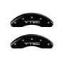 MGP Front set 2 Caliper Covers Engraved Front Vtec Black finish silver ch