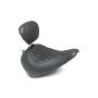Mustang Motorcycle 83025 Mustang 18-21 Harley Fat Boy Wide Tripper Solo Seat w/Driver Backrest Diamond Stitch - Black
