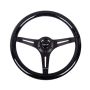 NRG Classic Wood Grain Steering Wheel (350mm) Black Sparkled Grip w/Black 3-Spoke Center