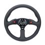 NRG RST-023D-R Reinforced Steering Wheel (350mm/ 2.5in. Deep) Sport Leather Racing/ 4mm Matte Black Spoke