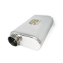 Stainless Bros 616-07623-0230 17in Overall Length 3in Thin Oval SS304 Muffler - 3in Offset In/Offset Out