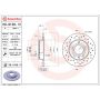 Brembo 08.9136.1X Premium UV Coated Rear Brake Rotor