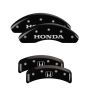MGP 20130SHOHBK 4 Caliper Covers Engraved Front Honda Engraved Rear H Logo Black finish silver ch