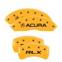 MGP 4 Caliper Covers Engraved Front Acura Engraved Rear RLX Yellow finish black ch