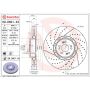 Brembo 09.D601.43 Premium Dual Cast Vented Drilled/Grooved UV Coated Brake Rotor