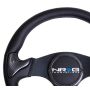 NRG Carbon Fiber Steering Wheel (350mm) Blk Frame Blk Stitching w/Rubber Cover Horn Button