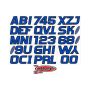 Hardline BLBLK700 Boat Lettering Registration Kit 3 in. - 700 Blue/Black