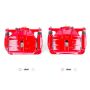 PowerStop S3428 Red Powder Coated Calipers