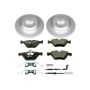 PowerStop ESK3087 Genuine Geomet Coated Rotors, ECE-R90 Brake Pads + Hardware Kit