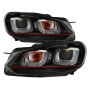 SPYDER 5082046 Projector Headlights - Version 3 - Dual U DRL - Black