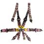 NRG SBH-HRS6PCPKCAMO FIA 6pt 2in. Shoulder Belt for HANS Device/ Rotary Cam Lock Buckle/ 3in. Waist Belt - Pink Camo