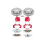 PowerStop KC2980-26 Z26 Street Performance Ceramic Brake Pad, Drilled Slotted Rotor, and Caliper Kit