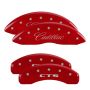 MGP 35013SCTSRD 4 Caliper Covers Engraved Front Cursive/Cadillac Engraved Rear CTS Red finish silver ch