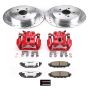 PowerStop KC4632-26 Z26 Street Performance Ceramic Brake Pad, Drilled Slotted Rotor, and Caliper Kit