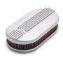 Edelbrock Air Cleaner Classic Series Oval Aluminum Top Cloth Element 17 5In X 9 35In X 3 9In Satin