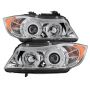 SPYDER 5009012 Projector Headlights - LED Halo - Amber Reflector - Eyebrow Bulb - Chrome