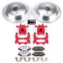 PowerStop KC8021-26 Z26 Street Performance Ceramic Brake Pad, Drilled Slotted Rotor, and Caliper Kit