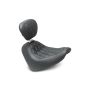 Mustang Motorcycle 83016 Mustang 18-21 Harley Fat Bob Wide Tripper Solo Seat w/Driver Backrest Diamond Stitch - Black