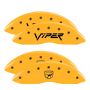 MGP 4 Caliper Covers Engraved Front Viper Rear Snake Yellow Finish Black Char 2002 Dodge Viper
