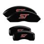 MGP 10231SST1BK 4 Caliper Covers Engraved Front & Rear No bolts/ST Black finish silver ch