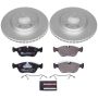 PowerStop ESK572 Genuine Geomet Coated Rotors, ECE-R90 Brake Pads + Hardware Kit