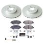 PowerStop ESK8219 Genuine Geomet Coated Rotors, ECE-R90 Brake Pads + Hardware Kit