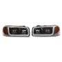 Raxiom S531789 99-06 GMC Sierra 1500 Axial Series Headlights w/ LED Bar- Blk Housing (Clear Lens)