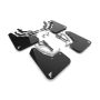 Rally Armor MF117-BAT-BLK-SIL Black Mud Flap/White Logo