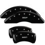MGP 42012SMGPBK 4 Caliper Covers Engraved Front & Rear  Black finish silver ch