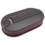 EDELBROCK EDE41193 Billet Alum. Dual Carb A/C - Large Oval- Black