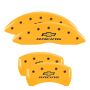 MGP 14231SBRCYL 4 Caliper Covers Engraved Front & Rear Chevy racing Yellow finish black ch