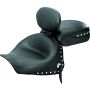 Mustang Motorcycle 79350 Mustang 03-08 Kawasaki Vulcan 1600 Classic,05-08 Nomad Tour 2PC Seat w/Driver Backrest Studs - Black